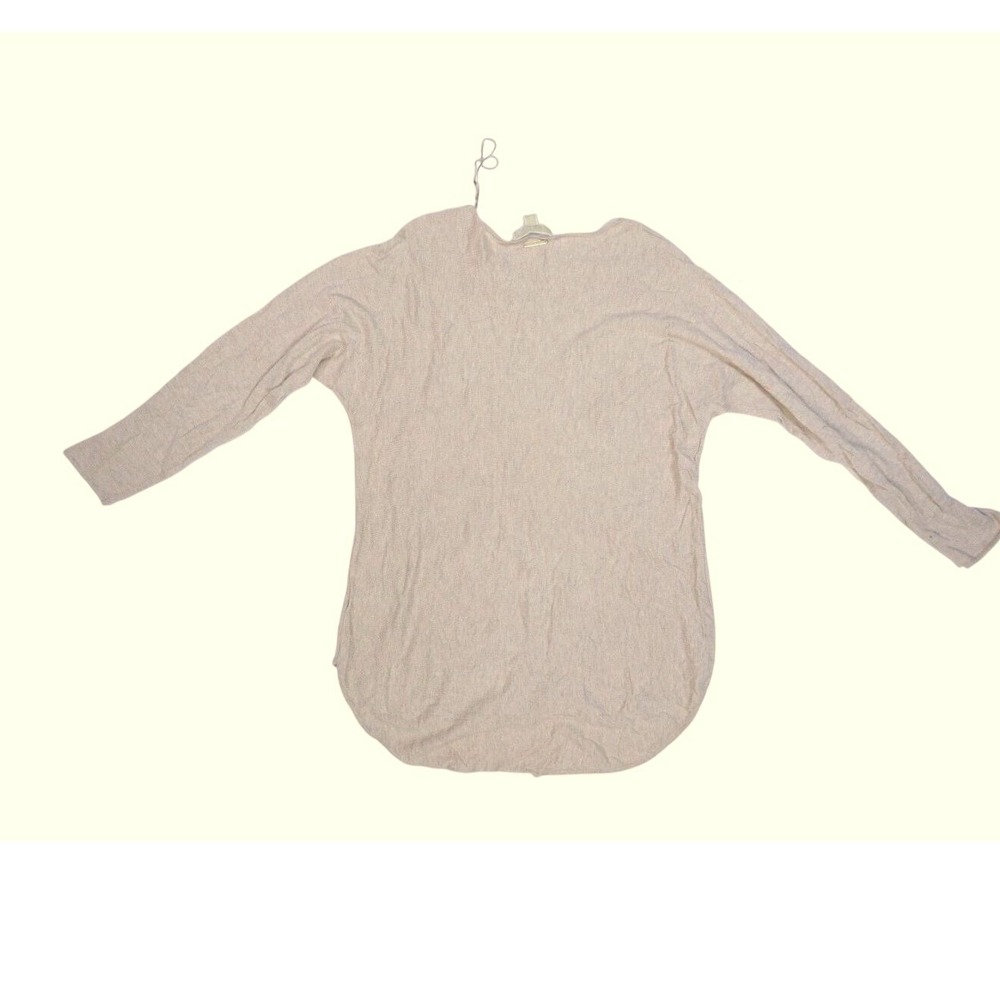 Michael Kors Womens Beige Oatmeal Knit Tunic Sweater Gold Side Zippers Size S